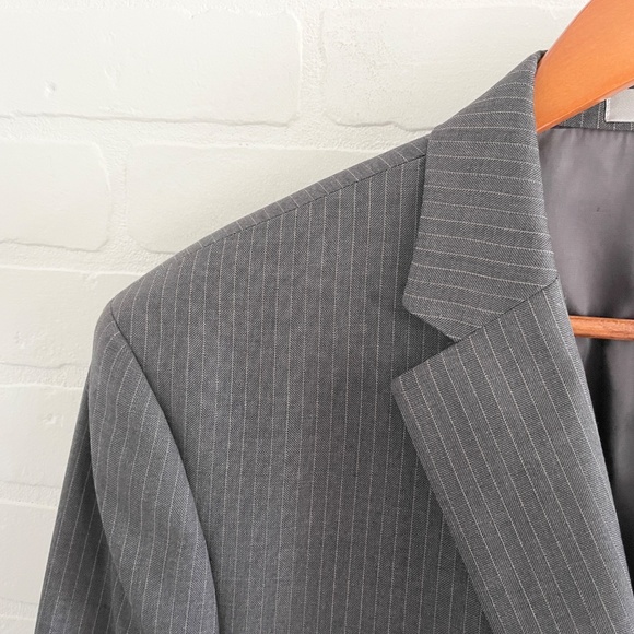 Lauren Ralph Lauren Men’s Blazer Formal Gray Pinstripe Single breast Sz 46R - Picture 10 of 14